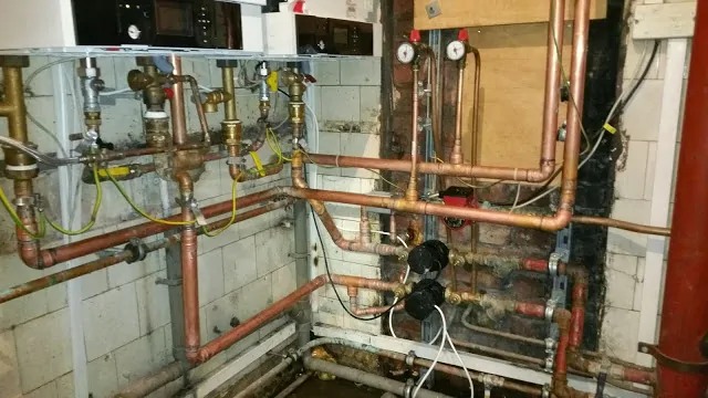 Copper pipework for a central heating installation